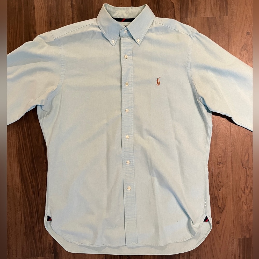 Medium Baby Blue Long Sleeve Ralph Lauren Button-down